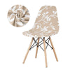 Fodera Per Sedia Scandinava Beige Con Fiori Bianchi Printemps